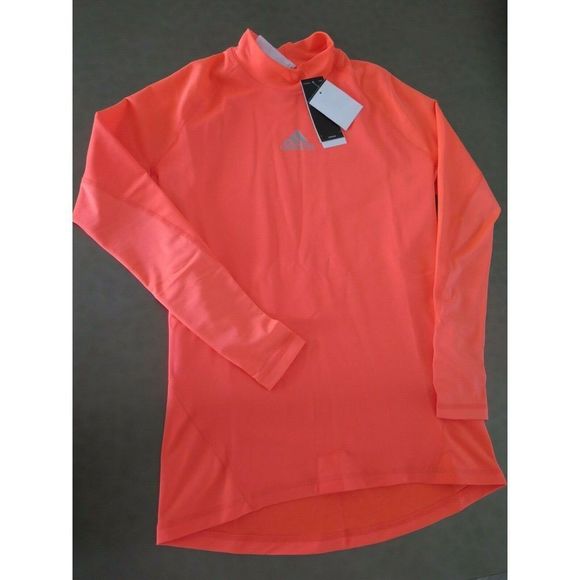 Adidas FS3026 Mens Size L Orange Long Sleeve Activewear Soccer Shirt - Picture 3 of 6
